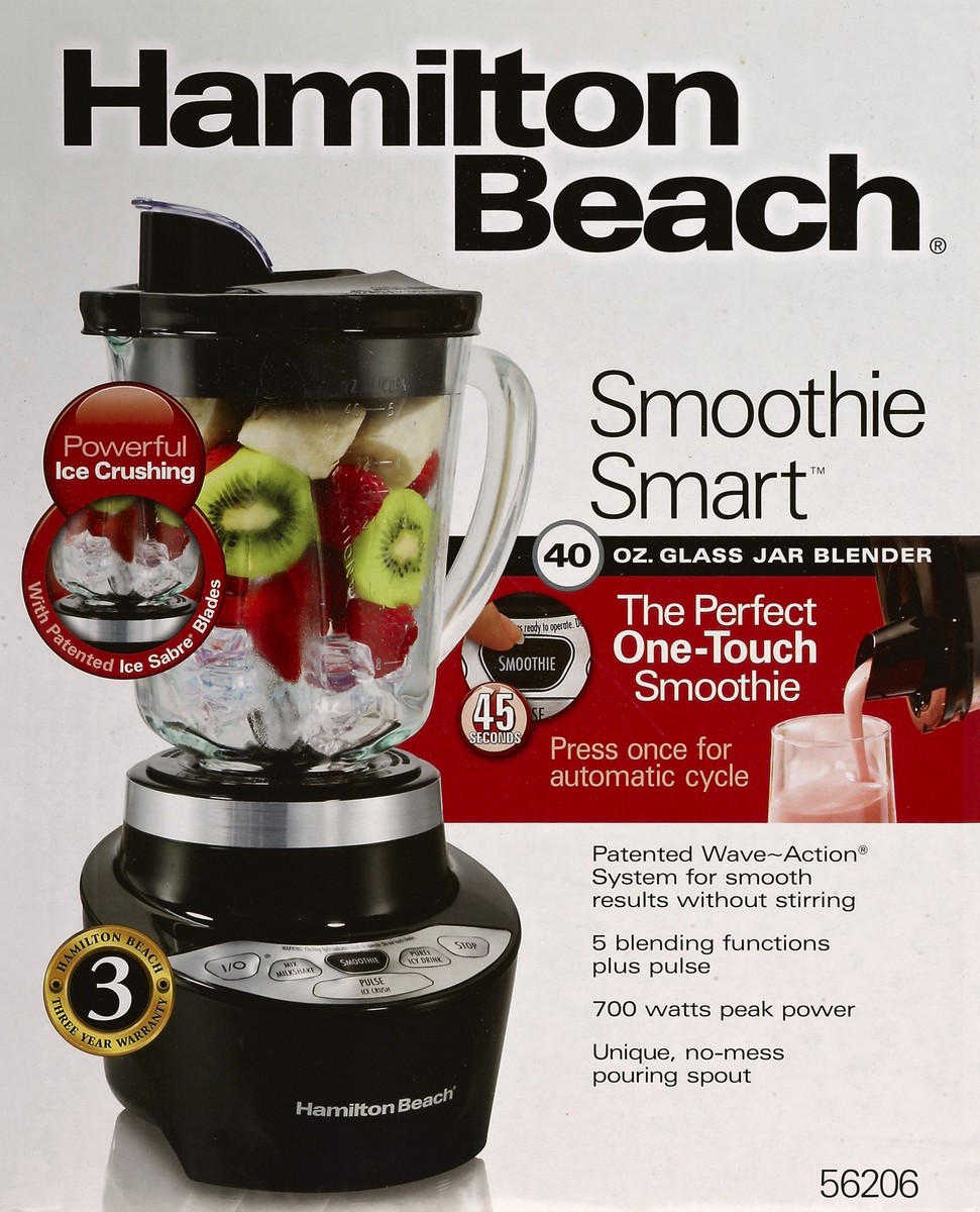 slide 4 of 5, Hamilton Beach Smoothie Smart Blender - Black 56206, 40 oz