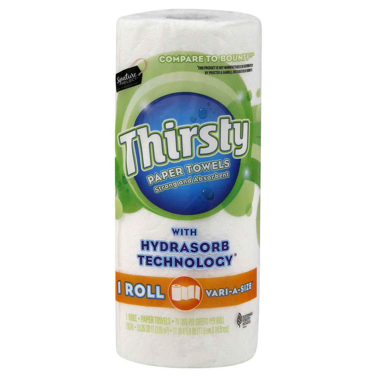 slide 1 of 1, Signature Home Paper Towels Thirsty Vari-A-Size Two-Ply, 1 ct