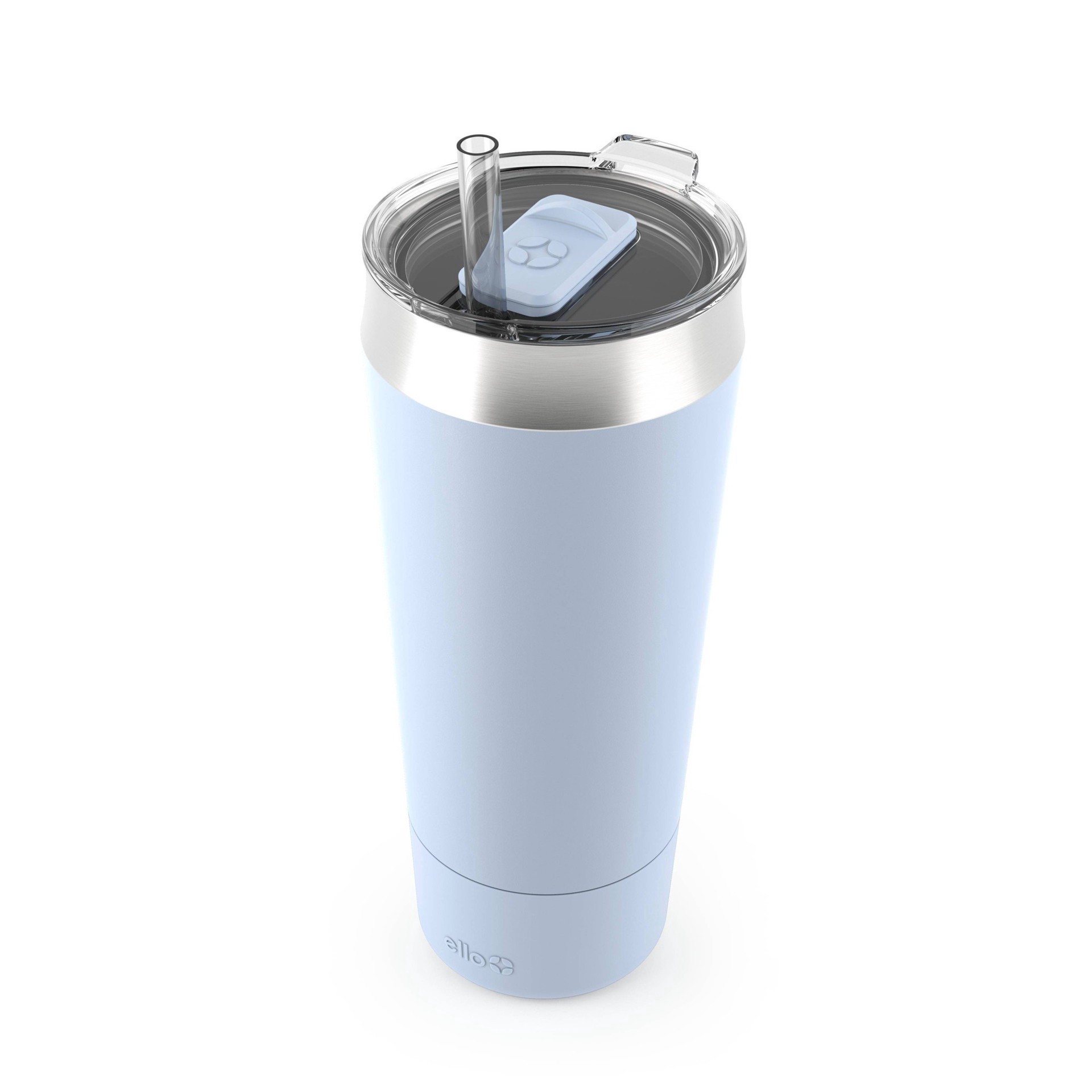 slide 2 of 4, Ello Beacon XL Stainless Steel Insulated Tumbler with Straw, Halogen Blue, 32 oz