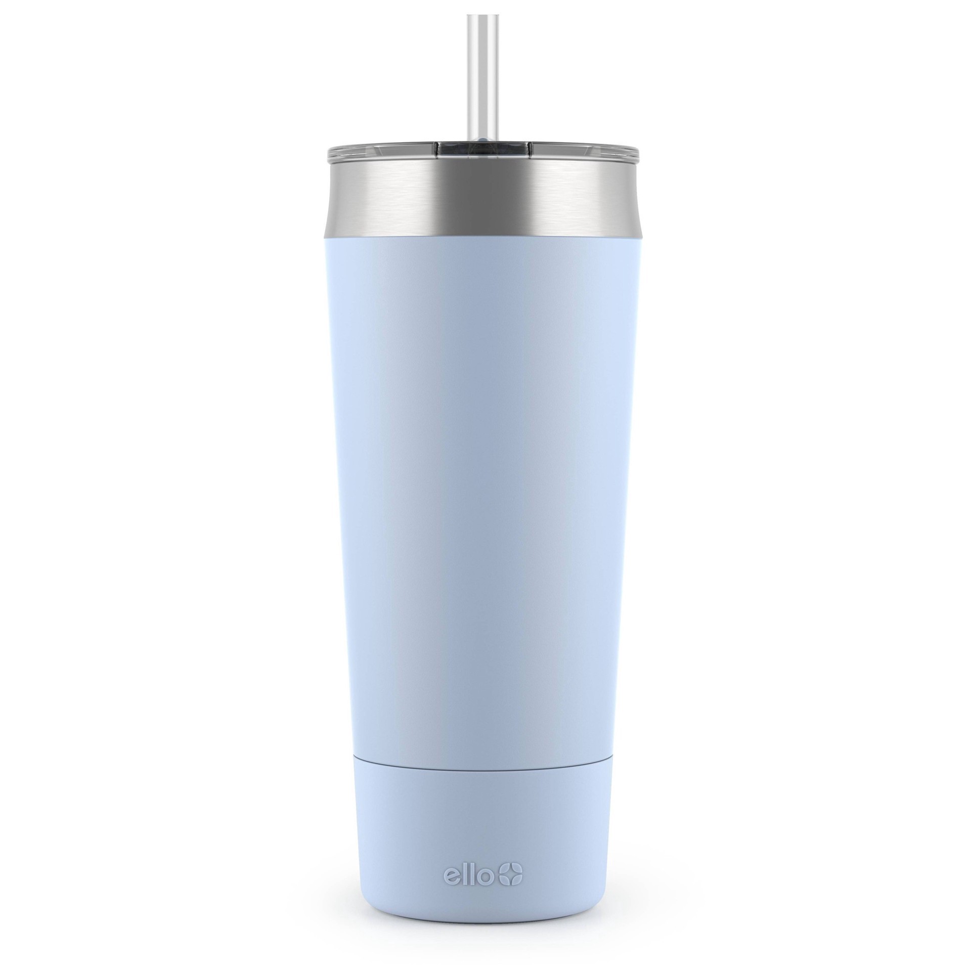 slide 1 of 4, Ello Beacon XL Stainless Steel Insulated Tumbler with Straw, Halogen Blue, 32 oz