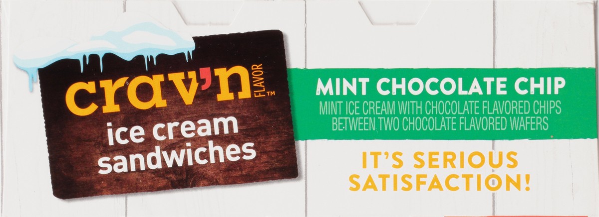 slide 6 of 9, Crav'n Flavor Mint Chocolate Chip Ice Cream Sandwiches 12 ea, 1 ct