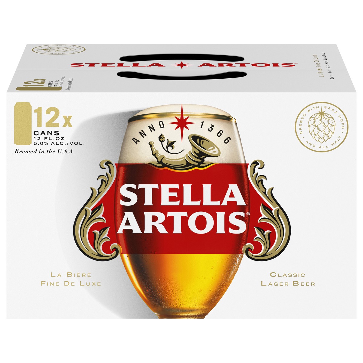 slide 1 of 9, Stella Artois Classic Lager Beer 12 - 12 fl oz Cans, 12 ct