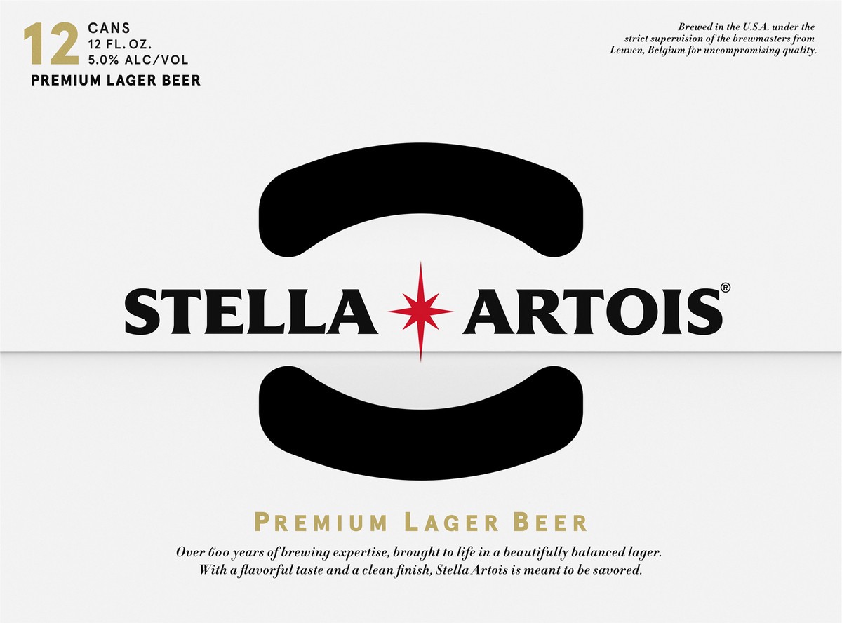 slide 2 of 9, Stella Artois Classic Lager Beer 12 - 12 fl oz Cans, 12 ct; 12 oz