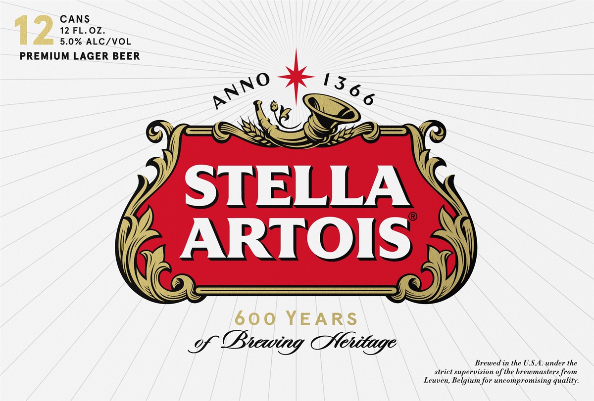 slide 8 of 9, Stella Artois Classic Lager Beer 12 - 12 fl oz Cans, 12 ct; 12 oz