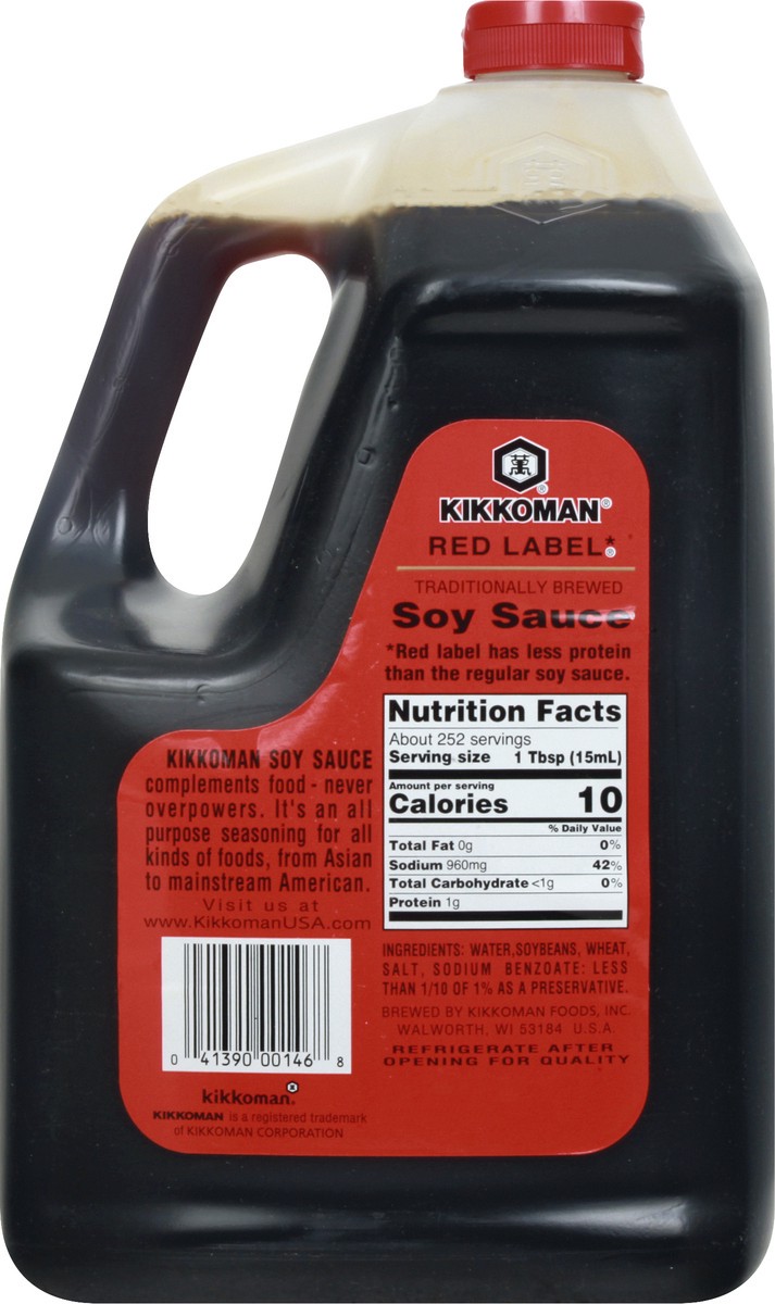 slide 12 of 13, Kikkoman Soy Sauce Red Label 1Gal, 3.79 liter