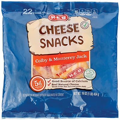 slide 1 of 1, H-E-B Colby Jack Cheese Bar Snacks, 22 ct