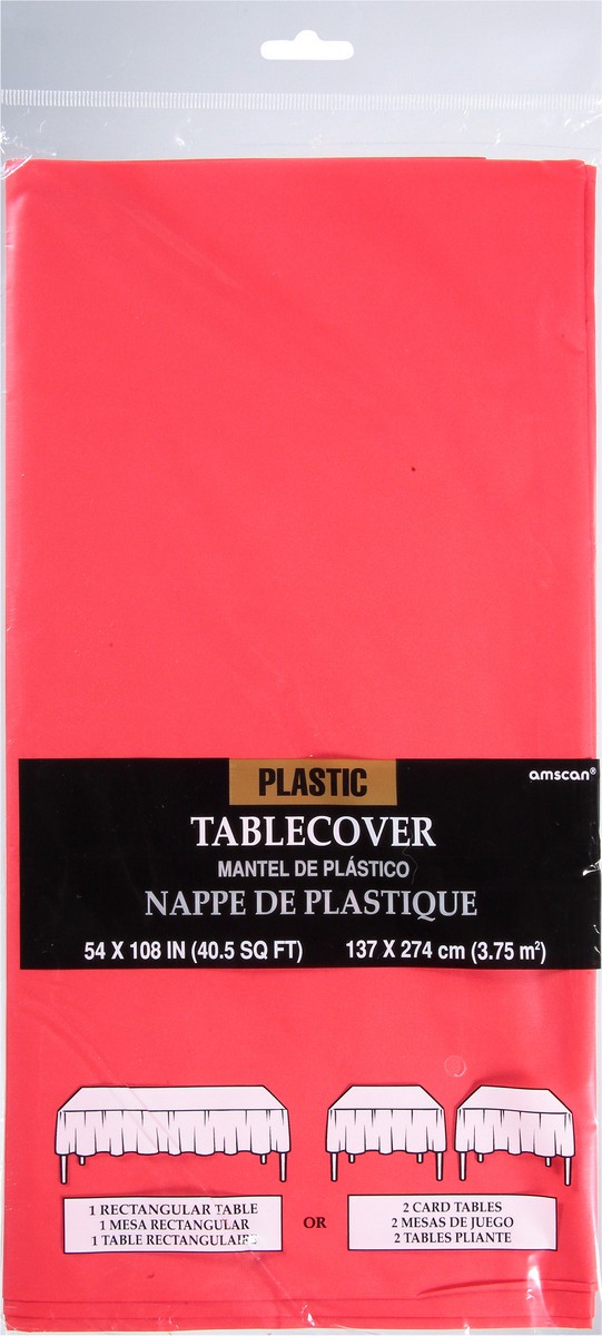 slide 5 of 11, Amscan Red Plastic Rectangular Tablecover, 1 ct