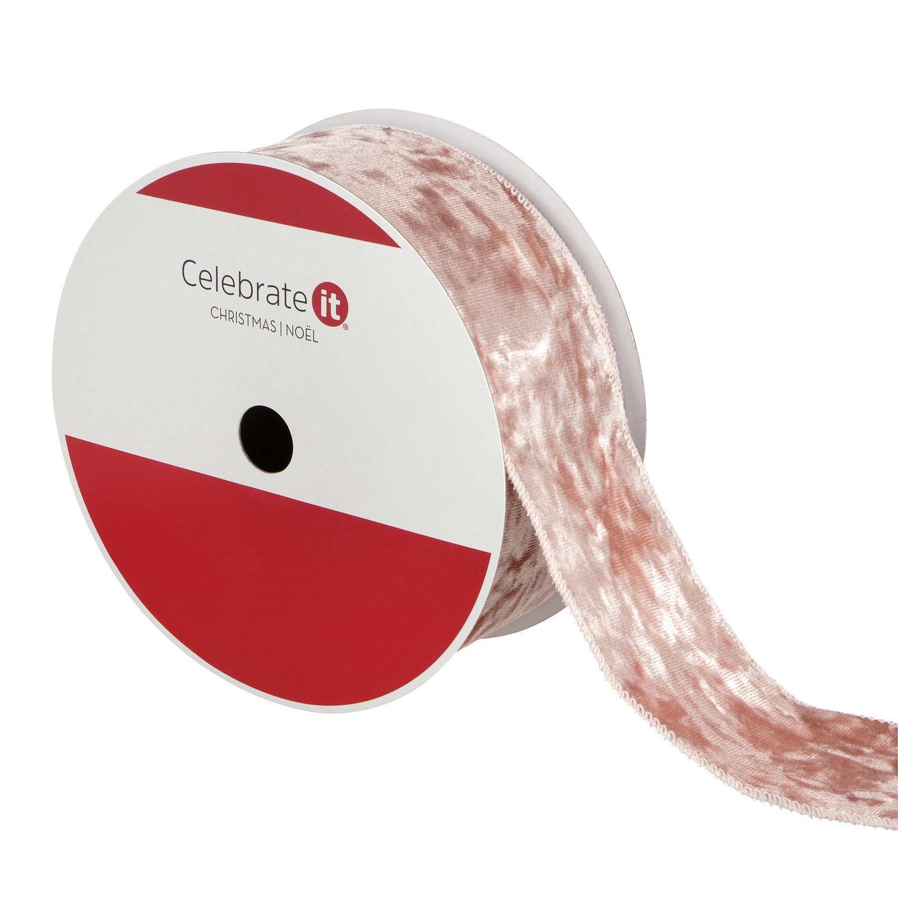 slide 3 of 3, 2.5" X 60ft. Blush Velvet Wired Jumbo Ribbon By Celebrate It, 2.5 in x 60 ft