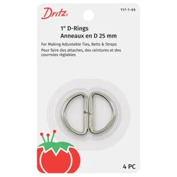 Dritz D-Rings, Metal - Nickel, 1 inch
