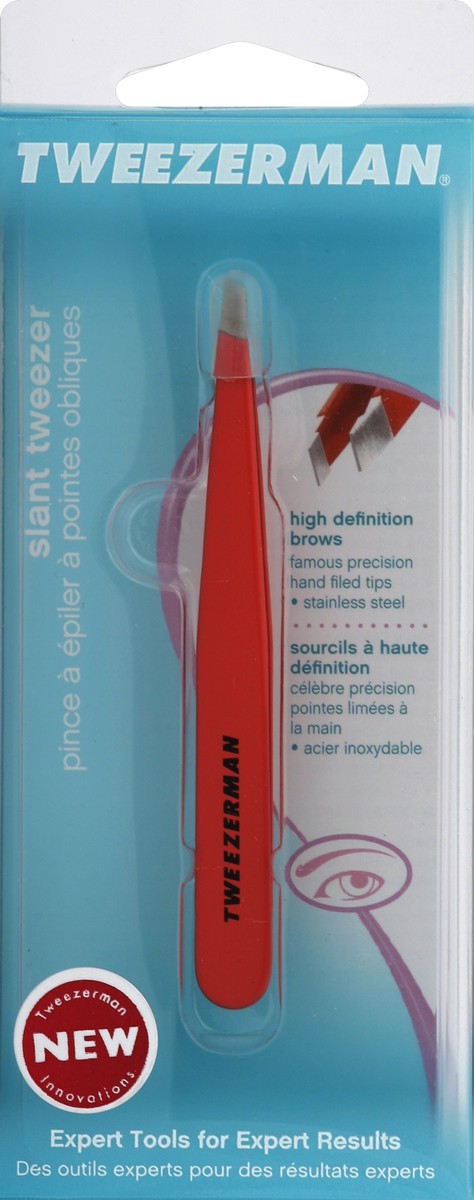 slide 4 of 4, Tweezerman Slant Tweezers - Geranium, 1 ct