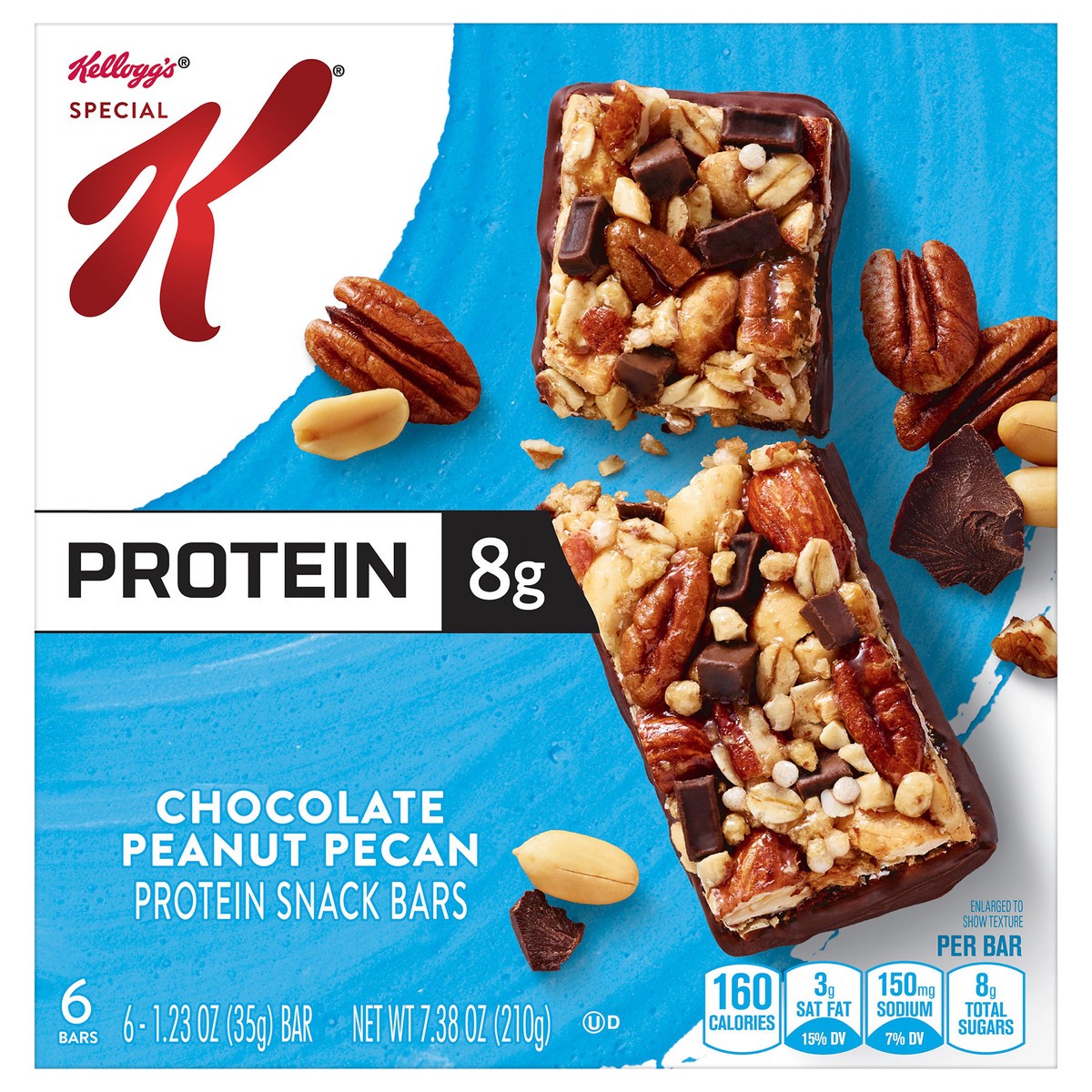 slide 1 of 5, Special K Kellogg's Special K Protein Snack Bars, Chocolate Peanut Pecan, 7.38 oz, 6 Count, 7.38 oz