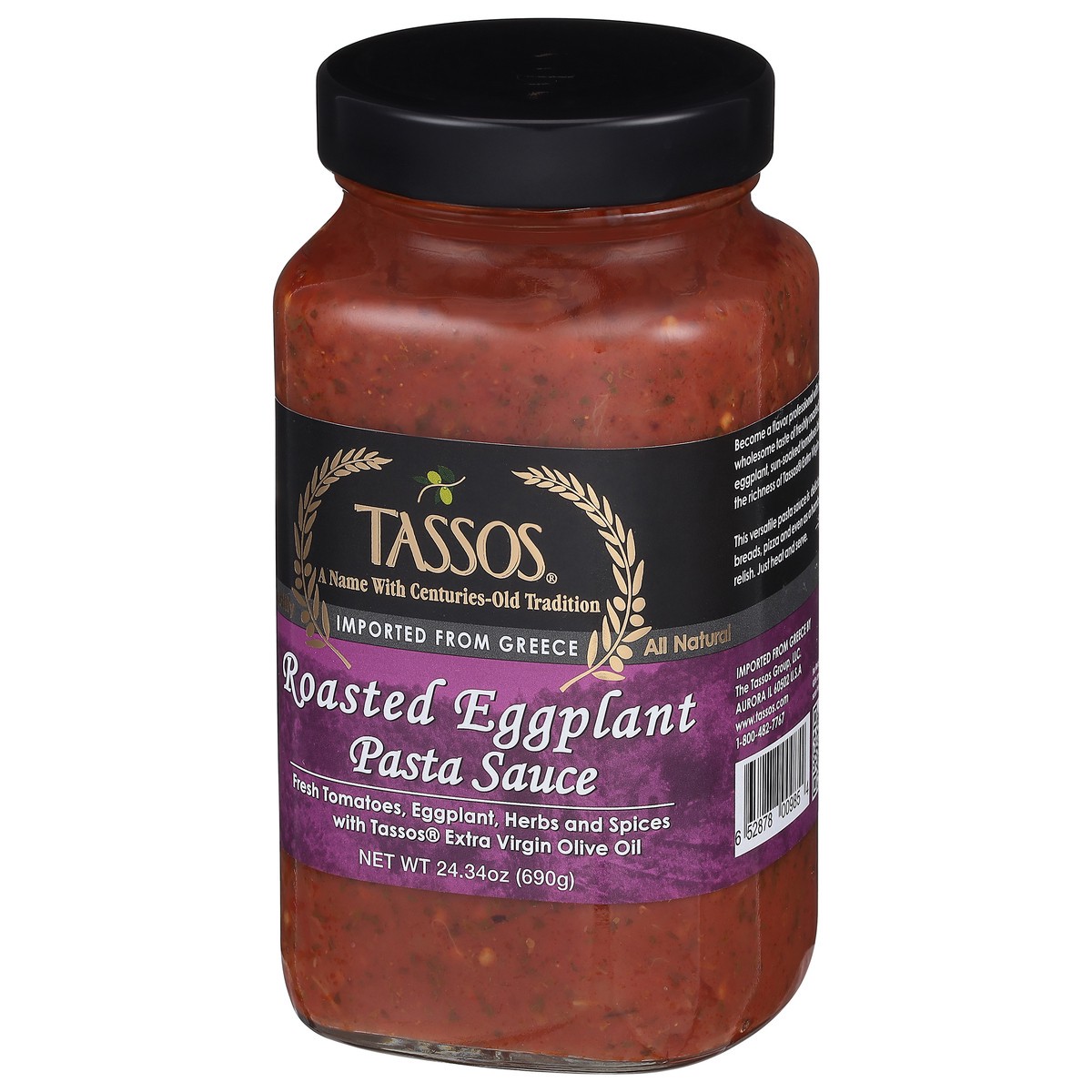 slide 13 of 13, Tassos Roasted Eggplant Pasta Sauce, 24.34 oz