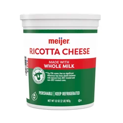 Meijer Ricotta Cheese Whole Milk 32 Oz