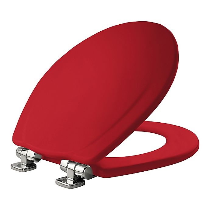 slide 2 of 2, Mayfair Round Toilet Seat - Red/Chrome, 1 ct