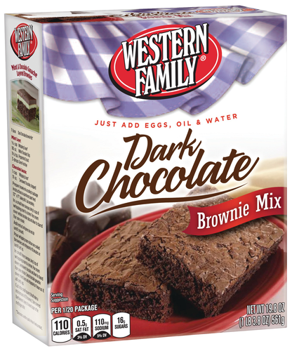 slide 1 of 1, Western Family Dark Chocolate Brownie Mix, 19.8 oz