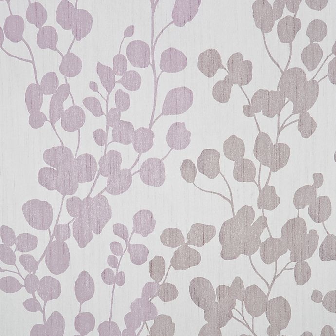 slide 4 of 6, Maytex Leaf Print Fabric Shower Curtain - Purple, 1 ct