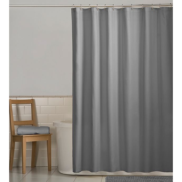 slide 1 of 5, Maytex Fabric Shower Curtain - Grey, 1 ct