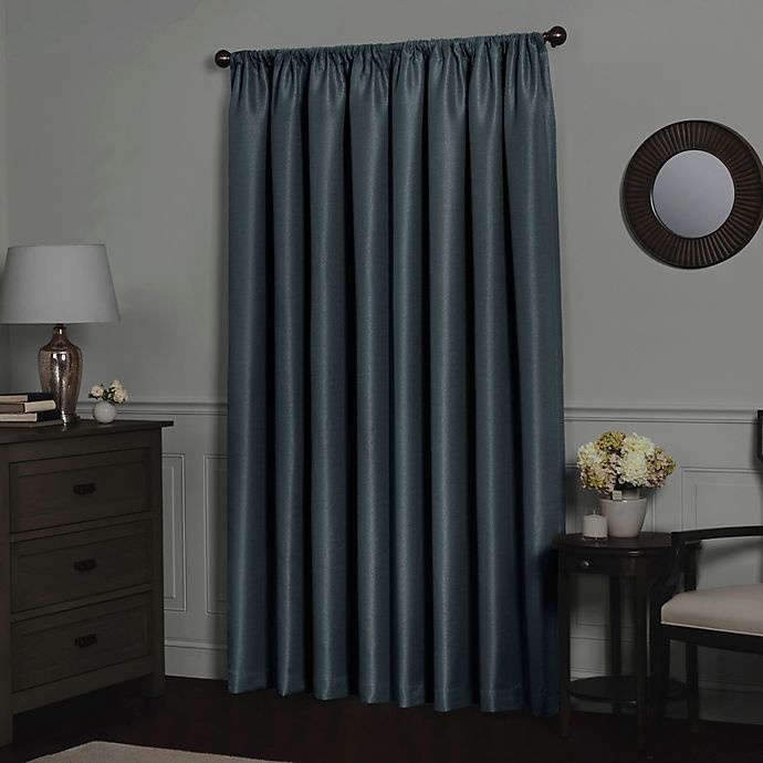 slide 2 of 4, Maytex Emery Rod Pocket Insulated 100% Blackout Window Curtain Panel - Blue Haze, 108 in