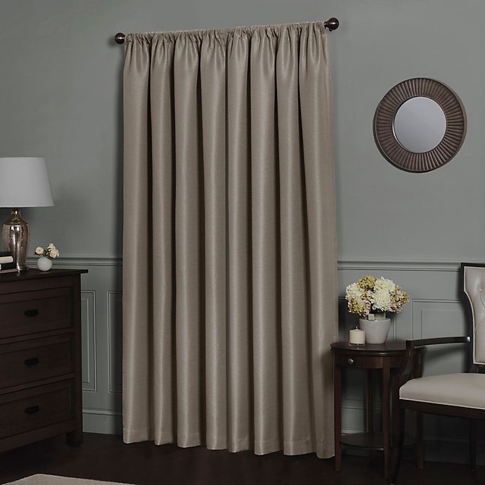 slide 2 of 4, Maytex Emery Rod Pocket Insulated 100% Blackout Window Curtain Panel - Oatmeal, 63 in