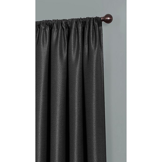 slide 3 of 4, Maytex Emery Rod Pocket Insulated 100% Blackout Window Curtain Panel - Black, 63 in