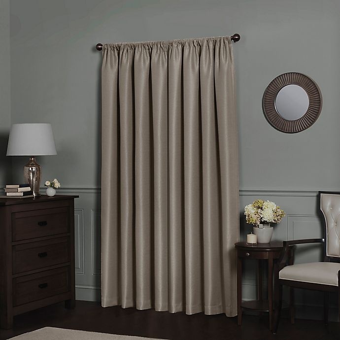 slide 2 of 5, Maytex Emery Rod Pocket Insulated 100% Blackout Window Curtain Panel - Oatmeal, 120 in