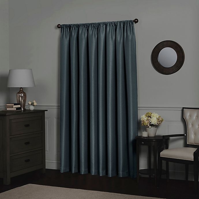 slide 2 of 5, Maytex Emery Rod Pocket Insulated 100% Blackout Window Curtain Panel - Blue Haze, 72 in