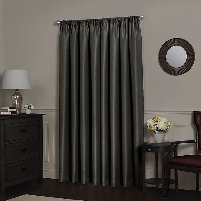 slide 2 of 5, Maytex Emery Rod Pocket Insulated 100% Blackout Window Curtain Panel - Charcoal, 95 in