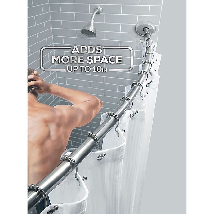 slide 2 of 9, Titan Stainless Steel Dual Install Curved Shower Rod - Chrome, 1 ct