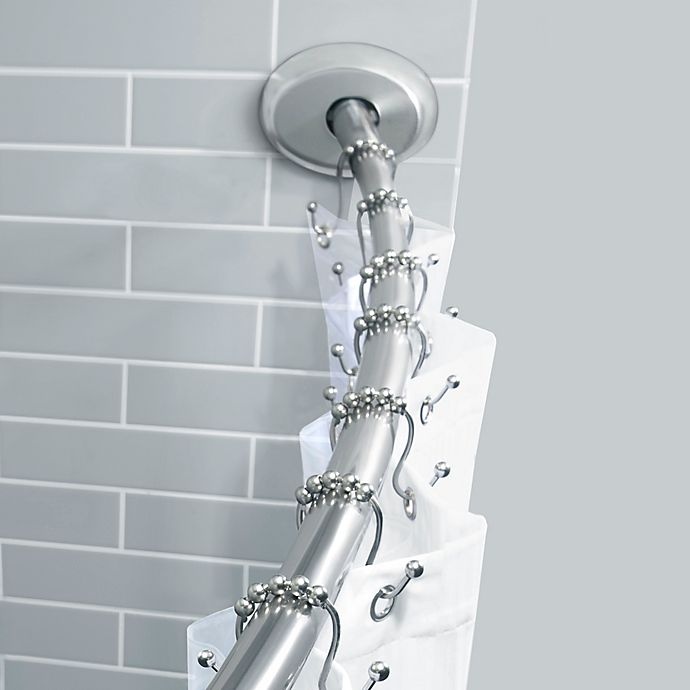 slide 3 of 9, Titan Stainless Steel Dual Install Curved Shower Rod - Chrome, 1 ct