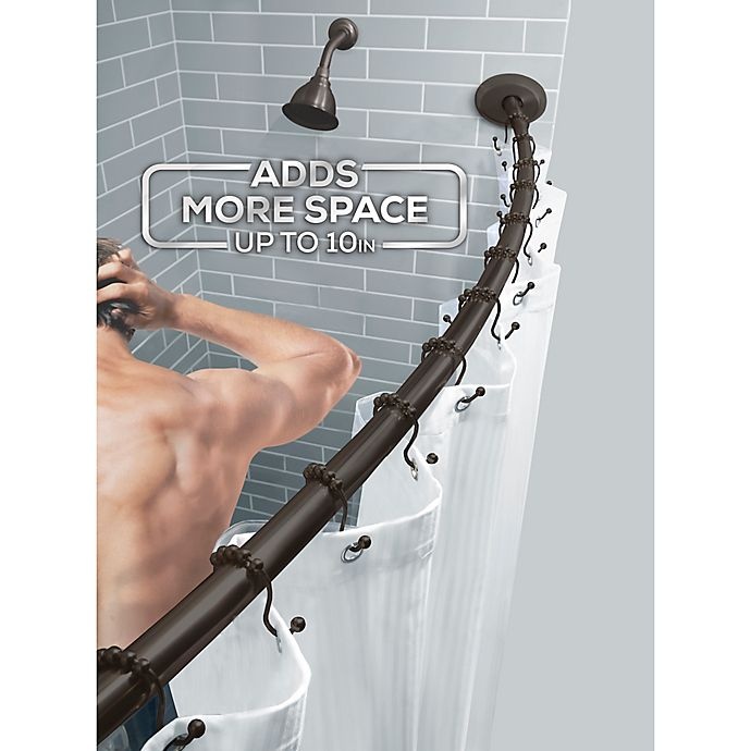 slide 2 of 9, Titan Stainless Steel Dual Install Curved Shower Rod - Oil Rubbed Bronze, 1 ct