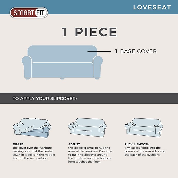 slide 4 of 6, Smart Fit Roland Polyester Stretch Loveseat Slipcover - Sand, 1 ct