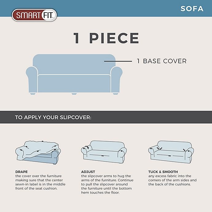 slide 2 of 6, Smart Fit Connor Sofa Slipcover - Silver, 1 ct