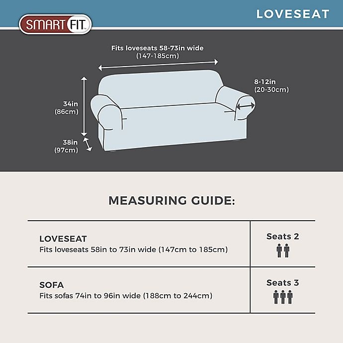 slide 4 of 5, Smart Fit Connor Stretch Loveseat Slipcover - Silver, 1 ct