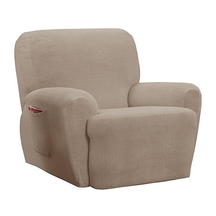 slide 2 of 6, Smart Fit Connor Recliner Slipcover - Taupe, 4 ct