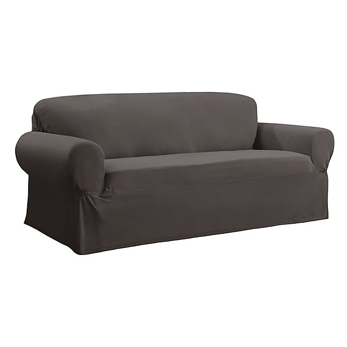 slide 2 of 6, Smart Fit Portland Stretch Sofa Slipcover - Charcoal, 1 ct