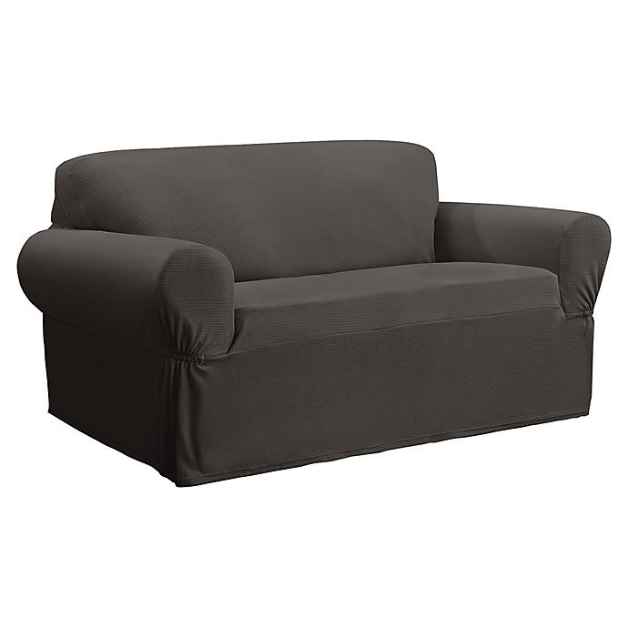 slide 2 of 6, Smart Fit Portland Stretch Loveseat Slipcover - Charcoal, 1 ct