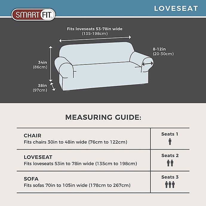 slide 4 of 6, Smart Fit Portland Stretch Loveseat Slipcover - Charcoal, 1 ct