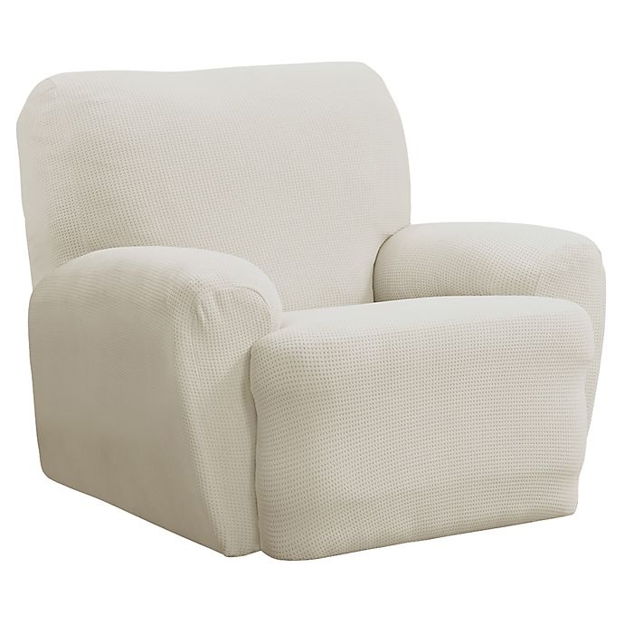 slide 2 of 6, Smart Fit Portland Stretch Recliner Slipcover - Ivory, 4 ct