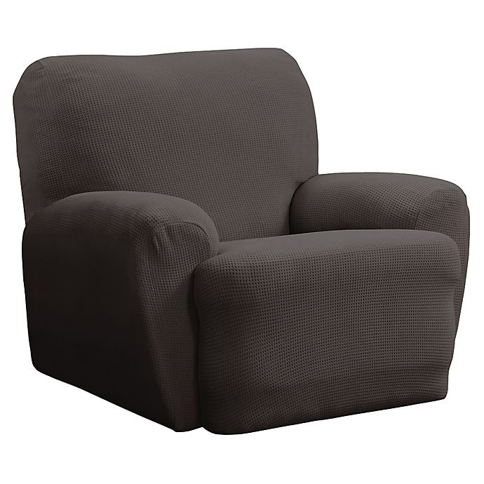 slide 2 of 6, Smart Fit Portland Stretch Recliner Slipcover - Charcoal, 4 ct