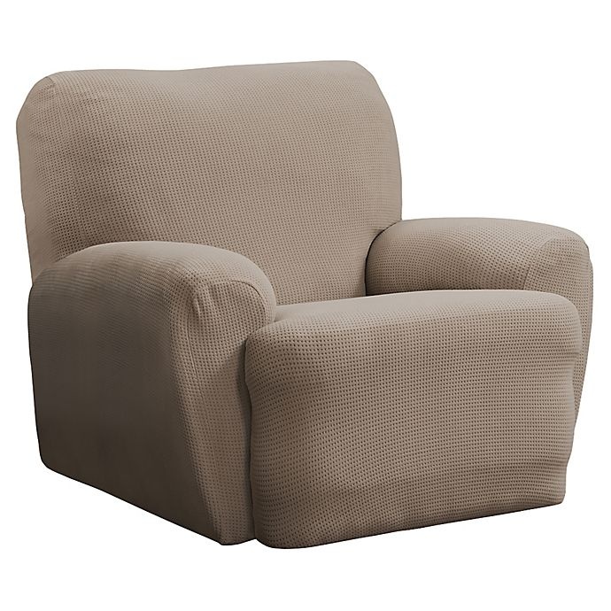 slide 2 of 6, Smart Fit Portland Stretch Recliner Slipcover - Taupe, 4 ct