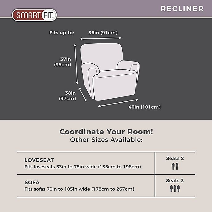 slide 4 of 6, Smart Fit Portland Stretch Recliner Slipcover - Taupe, 4 ct