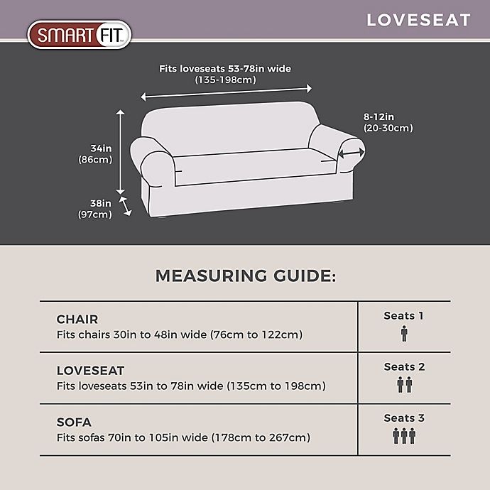 slide 4 of 6, Smart Fit Portland Stretch Loveseat Slipcover - Ivory, 2 ct