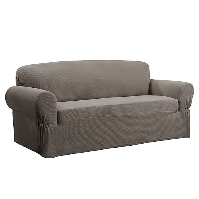 slide 2 of 6, Smart Fit Tinsley Polyester Stretch Sofa Slipcover - Grey, 1 ct