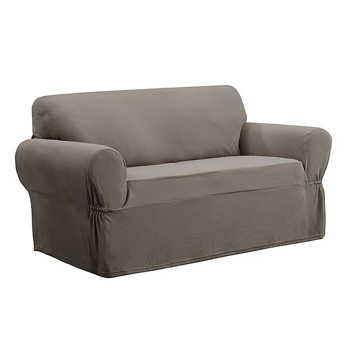 slide 2 of 6, Smart Fit Tinsley Stretch Loveseat Slipcover - Grey, 1 ct