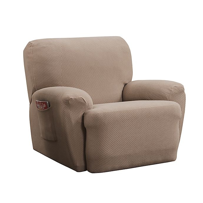 slide 2 of 6, Smart Fit Tinsley Stretch Recliner Slipcover - Taupe, 4 ct