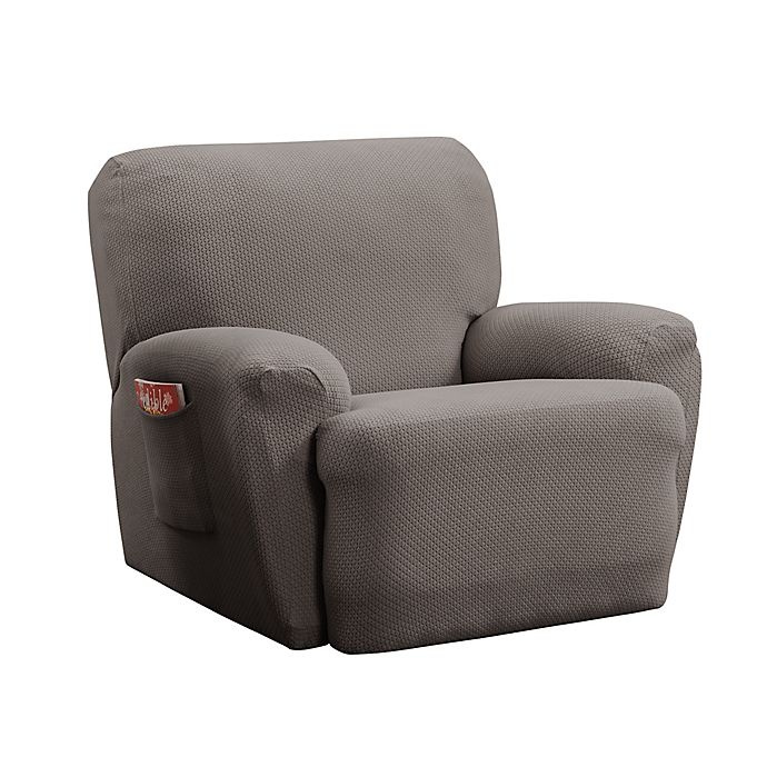 slide 2 of 6, Smart Fit Tinsley Stretch Recliner Slipcover - Grey, 4 ct