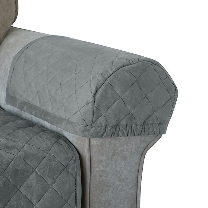 slide 2 of 6, Smart Fit Reversible Suede Loveseat Cover - Light Grey, 3 ct