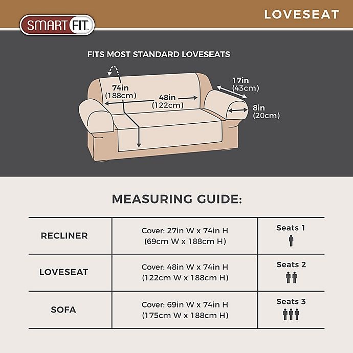 slide 4 of 6, Smart Fit Reversible Suede Loveseat Cover - Light Grey, 3 ct