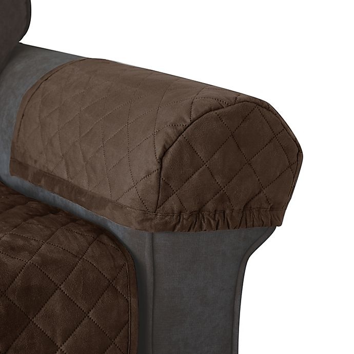 slide 3 of 6, Smart Fit Reversible Suede Loveseat Cover - Mocha, 3 ct