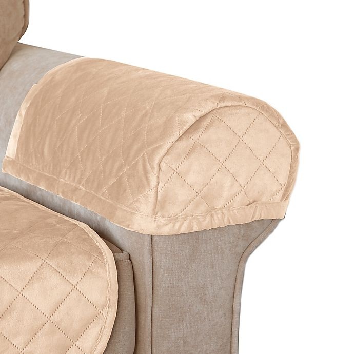 slide 3 of 6, Smart Fit Waterproof Plush Recliner Cover - Sand, 3 ct